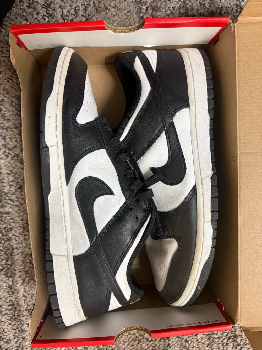 Nike Mens Dunk Low Retro DD1391-100 Panda White Black Mens Sneaker Shoes 13